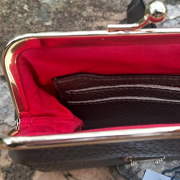 Dooney & Bourke Olive Pebble Leather Kisslock Coin Purse (NWT) - Picture 9 of 10